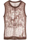 Rick Owens Spider open-knit tank top - Brown