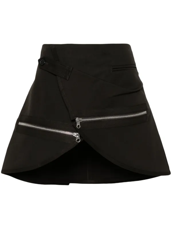 Courrèges Modular Cotton Miniskirt in Green