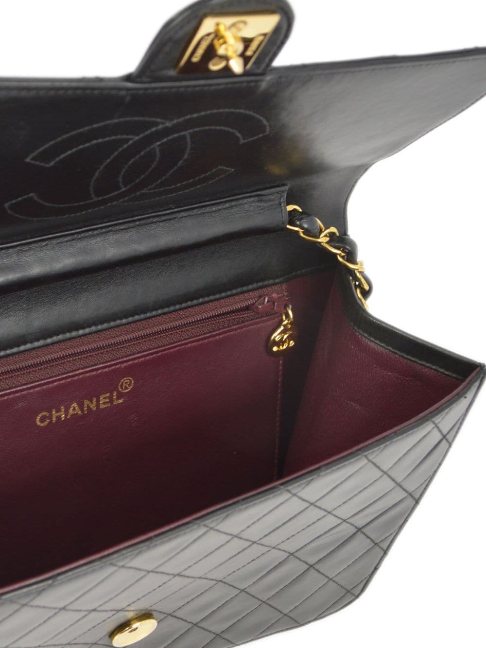Pre-owned Chanel 1998 Medium Classic Flap Shoulder Bag In Black