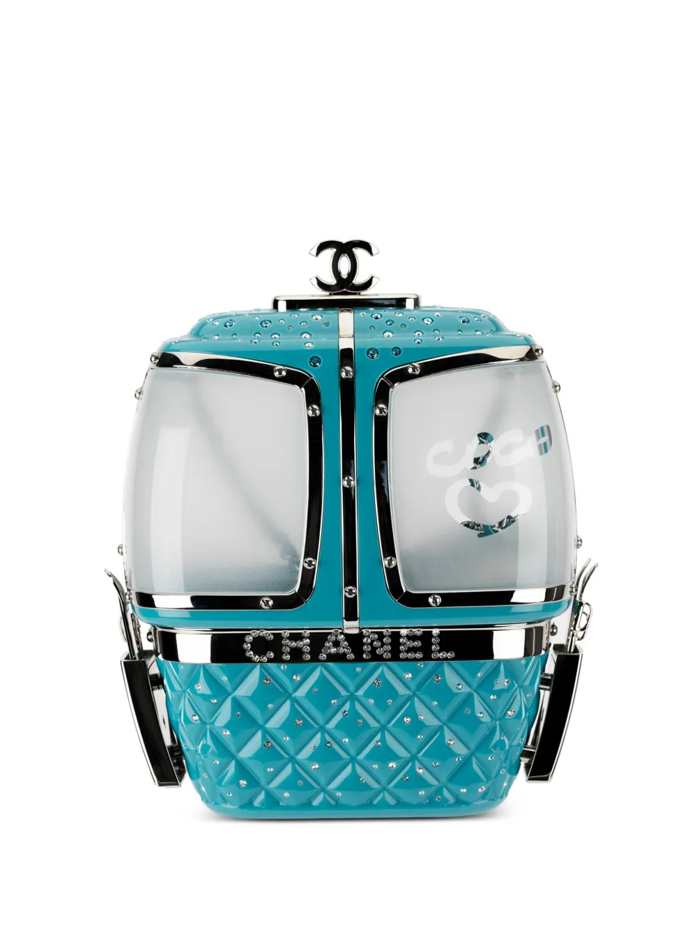 Pre-owned Chanel 2019 Ski Gondola Minaudière Clutch Bag In Blue