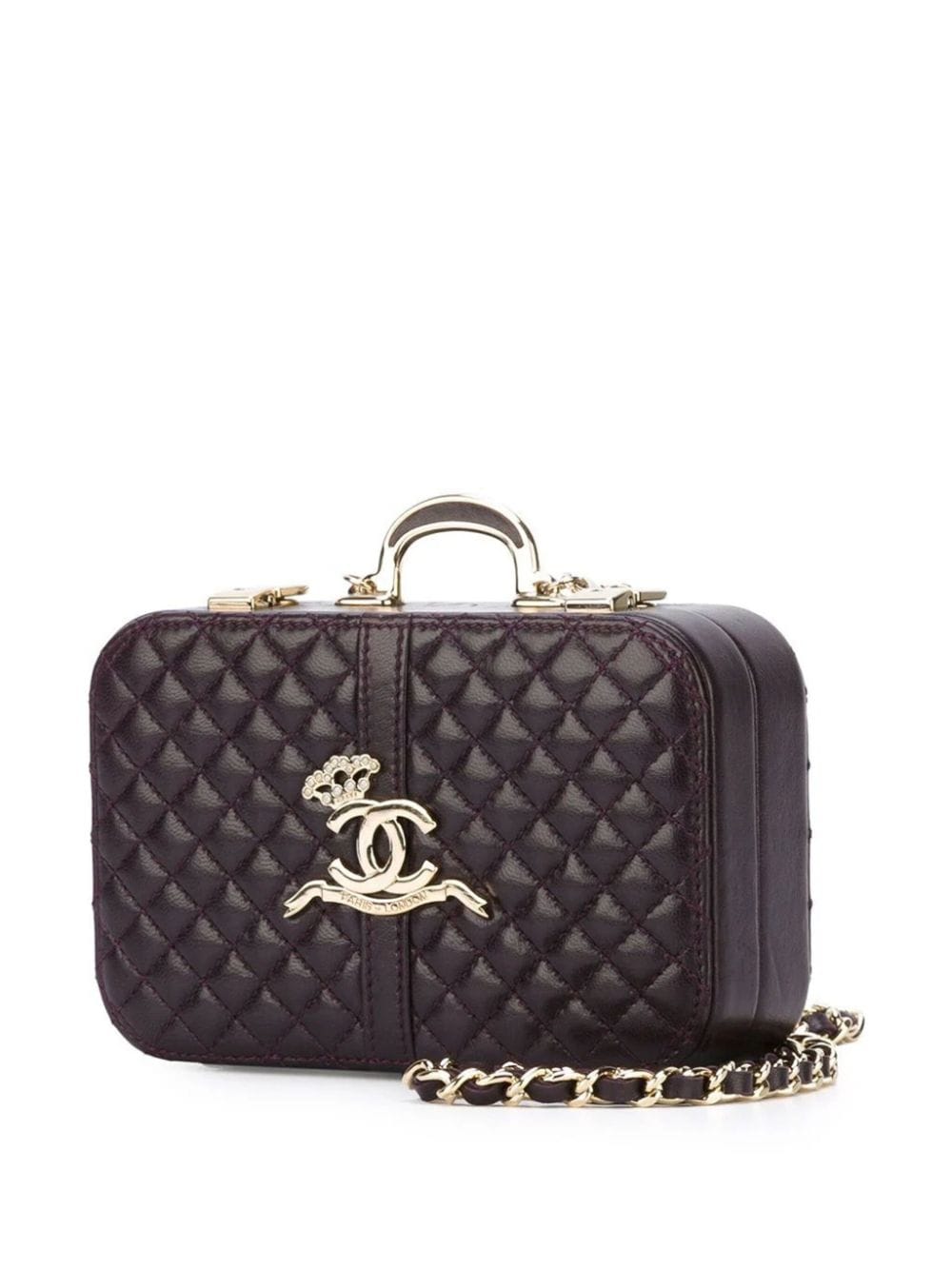 Pre-owned Chanel 2008 Micro Paris-london Clutch Bag In Purple