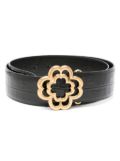 Maje crocodile-embossed leather belt - Black