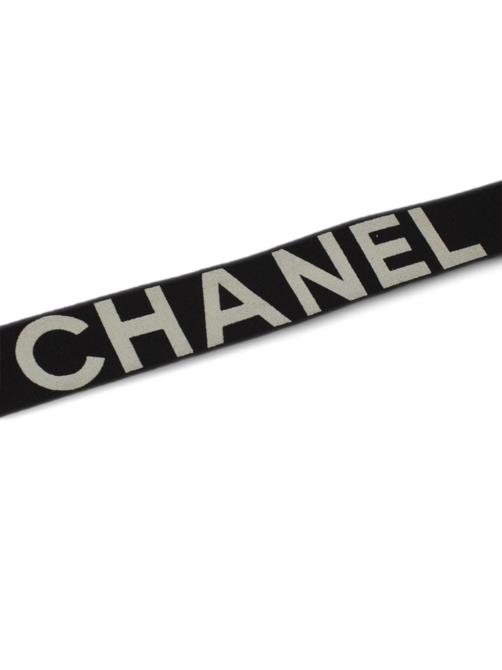 Pre-owned Chanel 1994 Logo-print Belt In Black