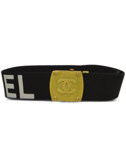 HOT SALE CHANEL 1994 logo-print belt Women