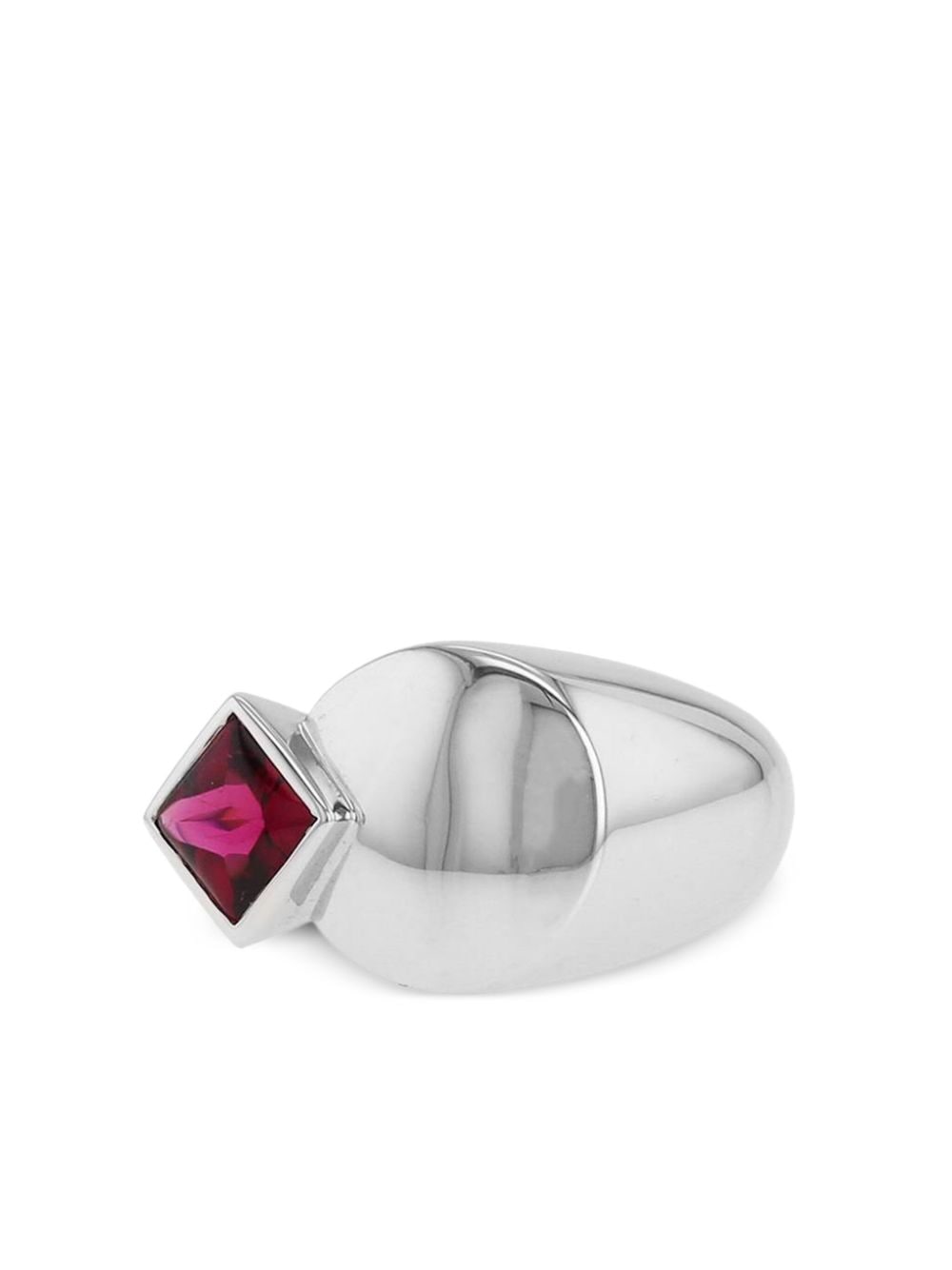 Pre-owned Fred 18kt White Gold Modern Tourmaline Ring In Silver