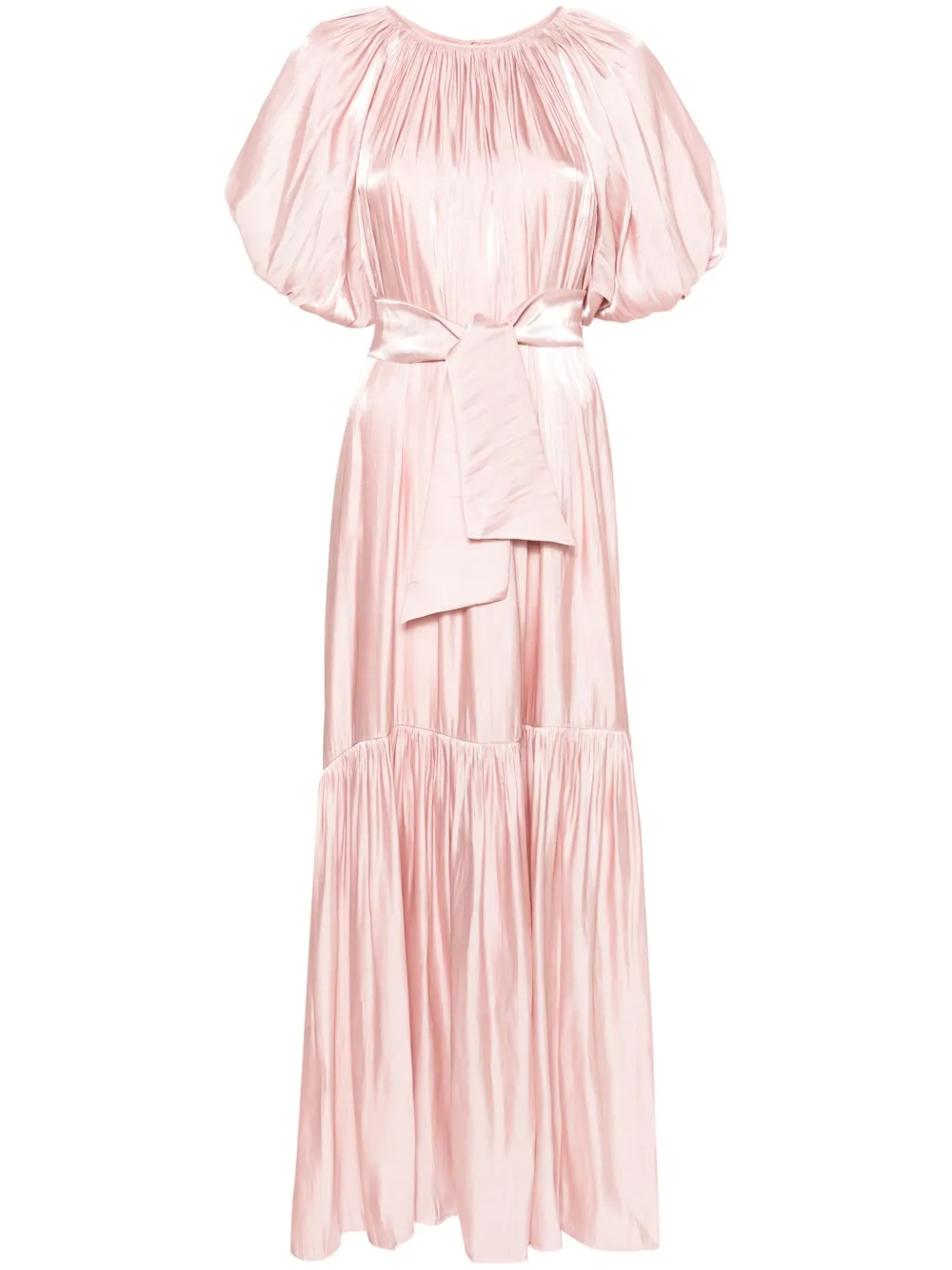 Baruni Bela Belted Maxi Dress In Pink