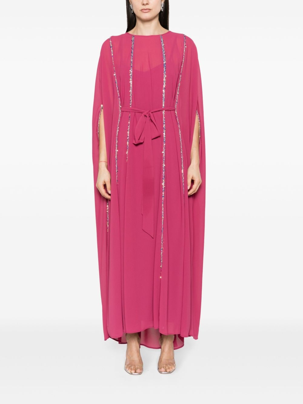 Shop Baruni Nemesia Crepe Maxi Kaftan In Purple