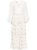 Baruni polka-dot jacquard wrap dress - White