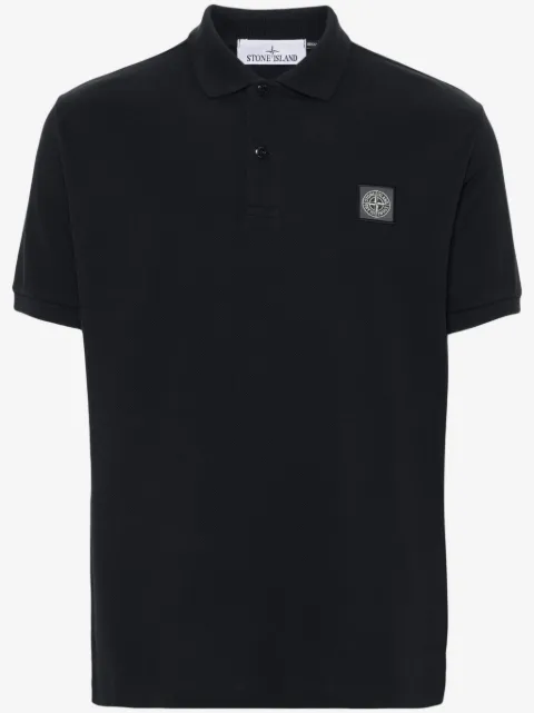 Stone Island logo-patch short-sleeve polo shirt