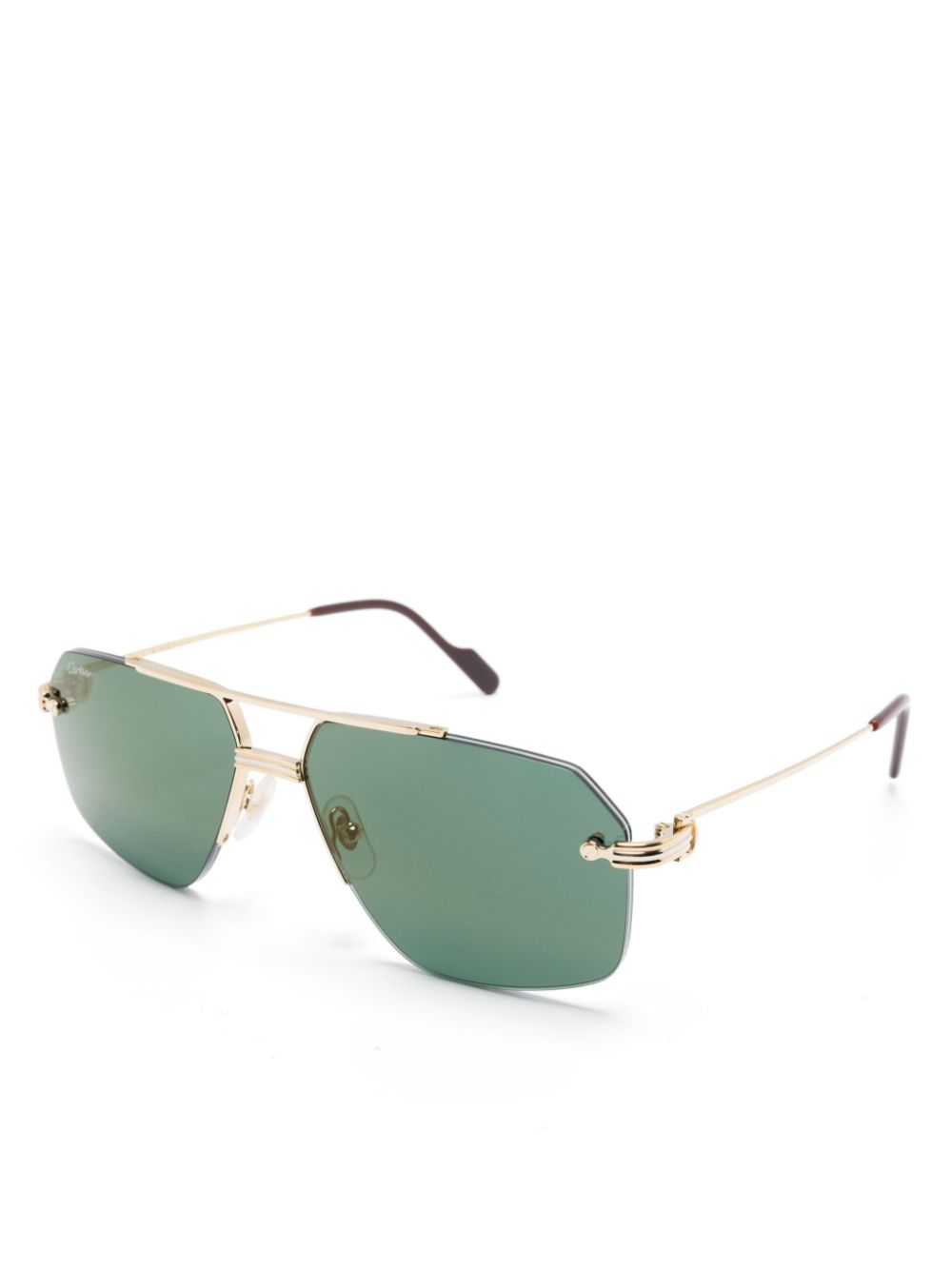 Shop Cartier Pilot-frame Sunglasses In 金色