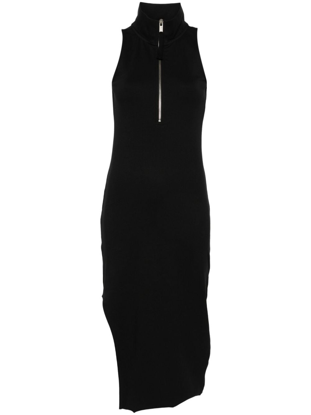 Thom Krom Decorative-stitching Side-slit Midi Dress In Black