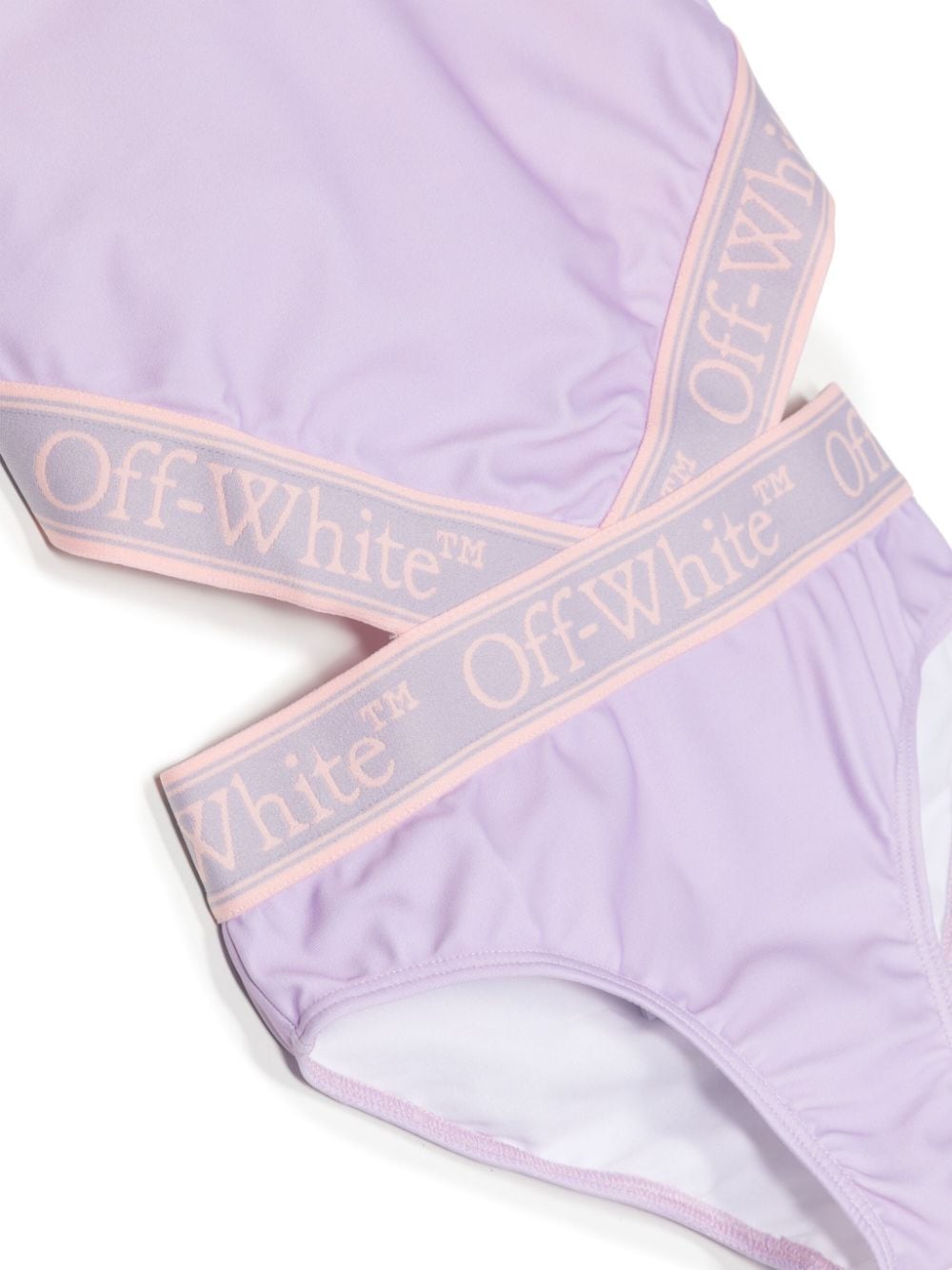 Shop Off-white Bookish Logo-trim Swimsuit In Purple