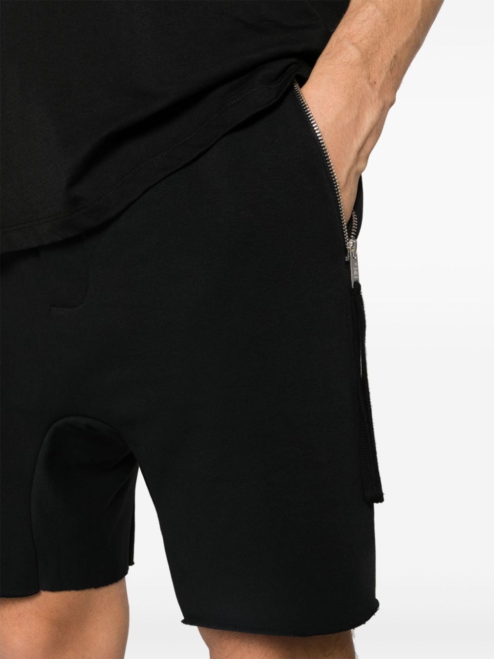 Shop Thom Krom Raw-cut Jersey Shorts In Black