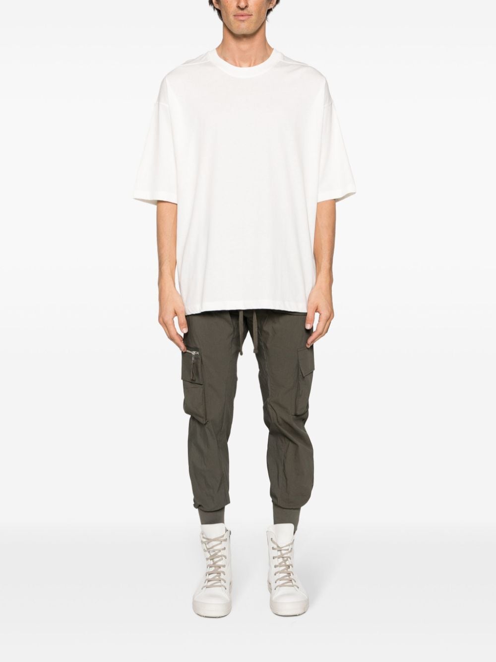 Shop Thom Krom Panelled Cotton T-shirt In White