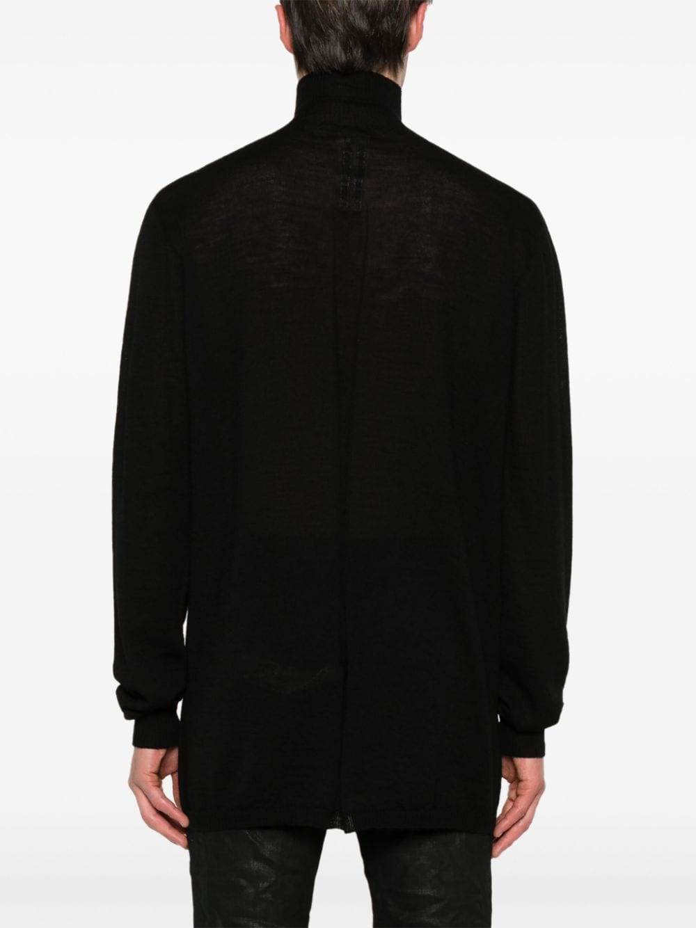 Shop Rick Owens High-neck Wool Jumper In Black