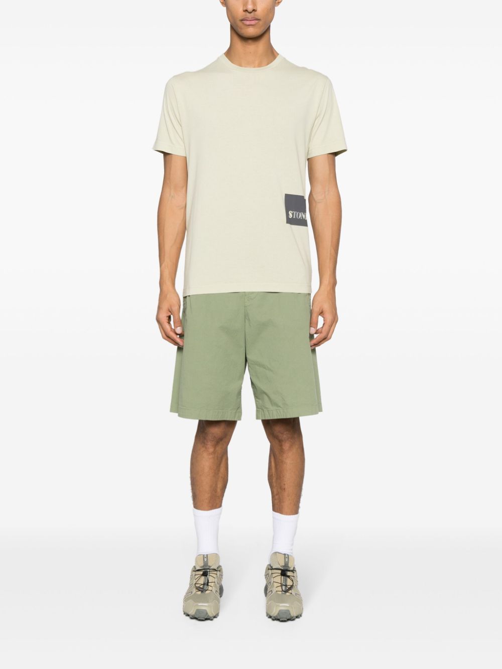 Stone Island logo-print cotton T-shirt - Groen