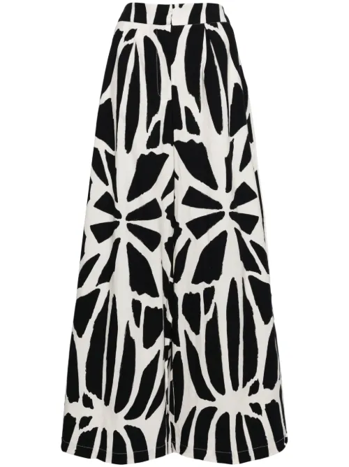 Pantalon ample à imprimé graphique - PatBO - Modalova