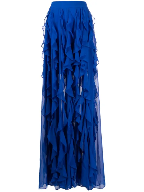 PatBO jupe longue à volants - Bleu - PatBO - Modalova