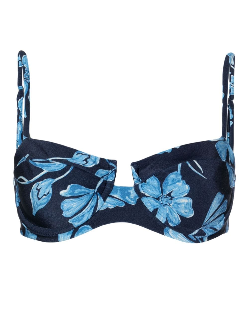 Patbo Nightflower Floral-print Bikini Top In Blue