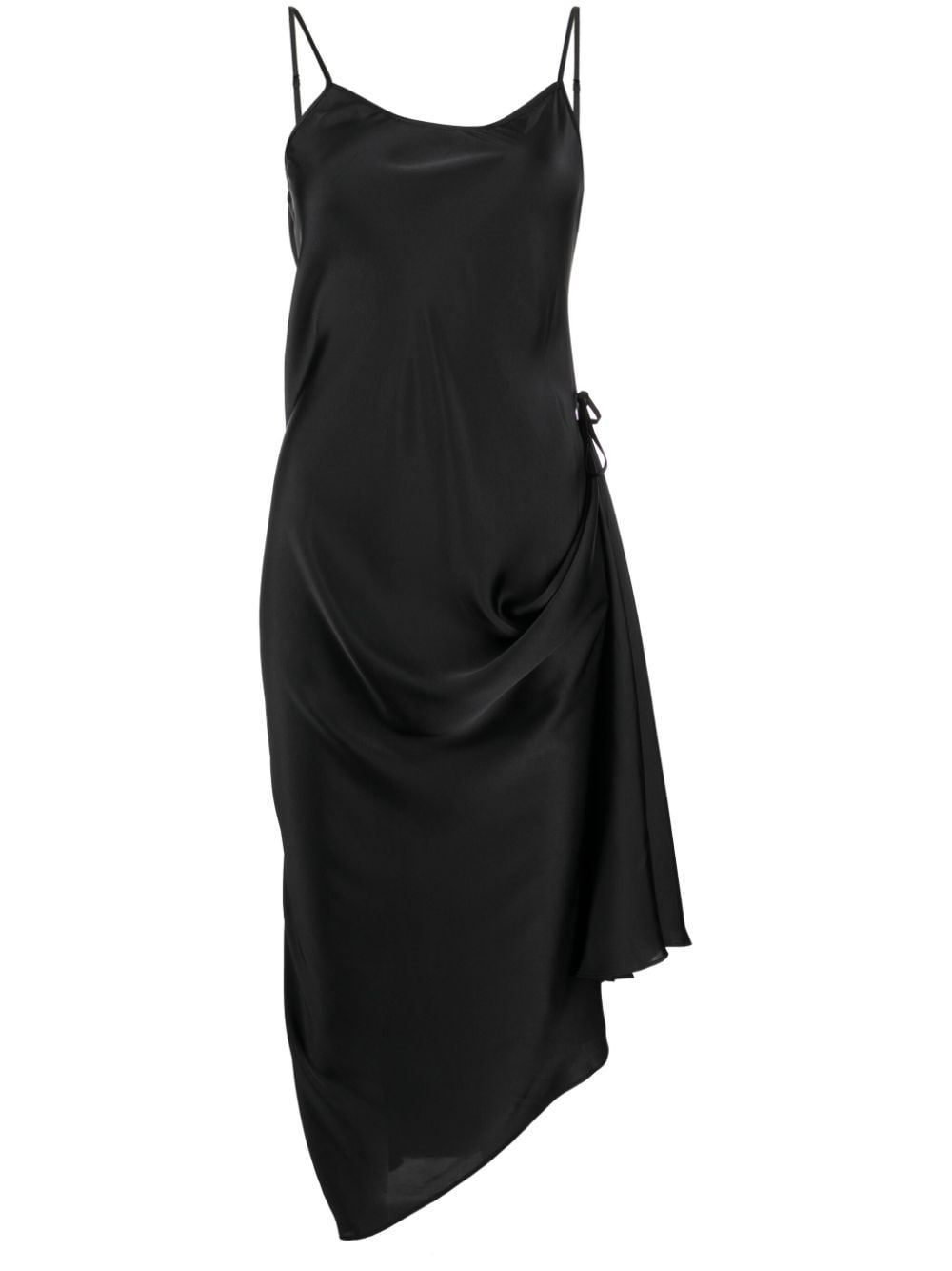 Shop Low Classic Drawstring Slip Midi Dress In Black