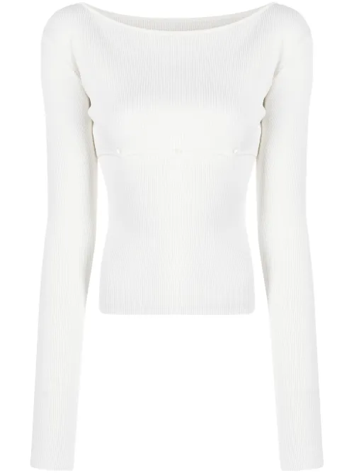 Pull nervuré à encolure bateau - Low Classic - Modalova