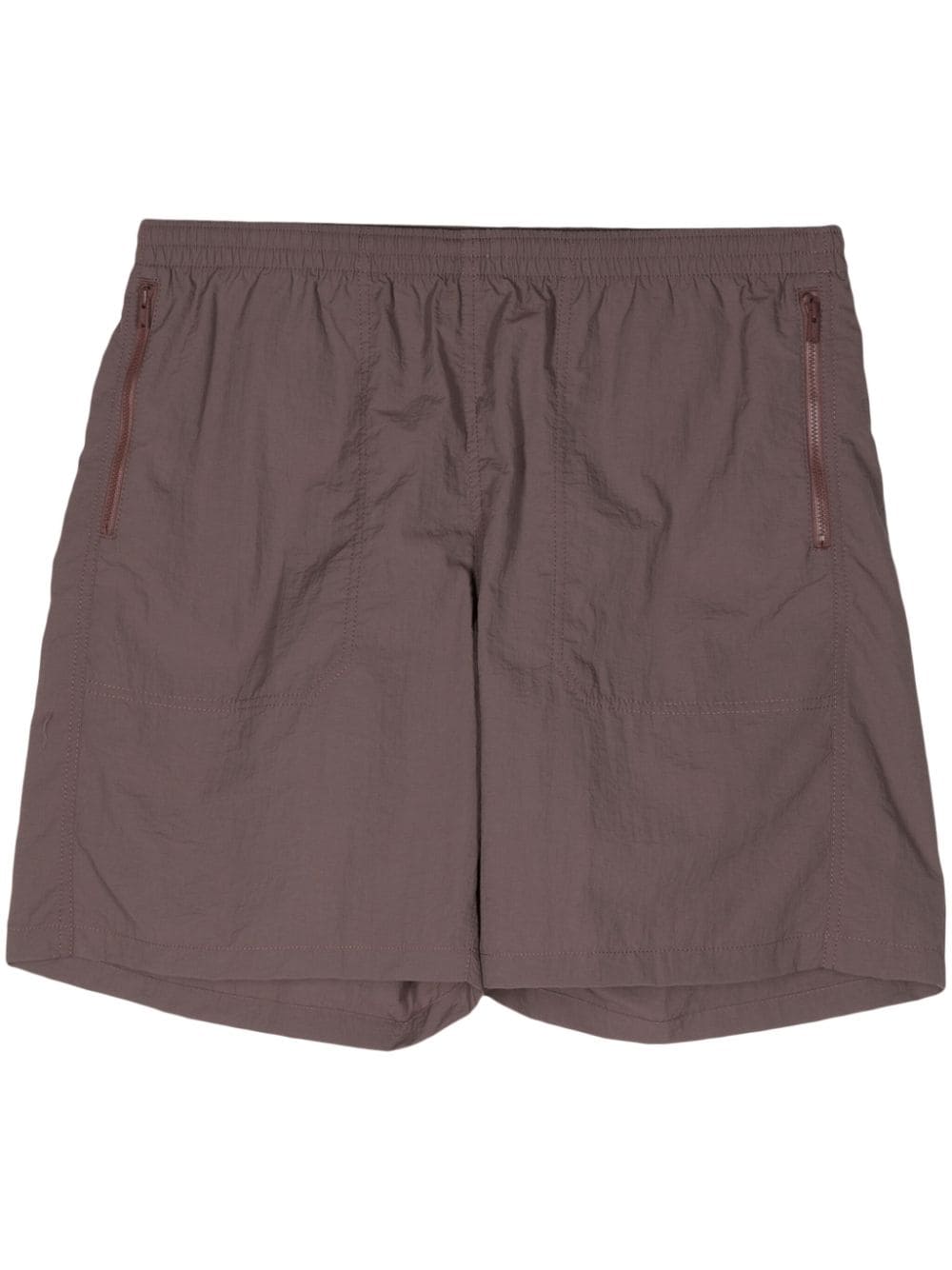 Undercover Crease Effect Shorts In Burgundy