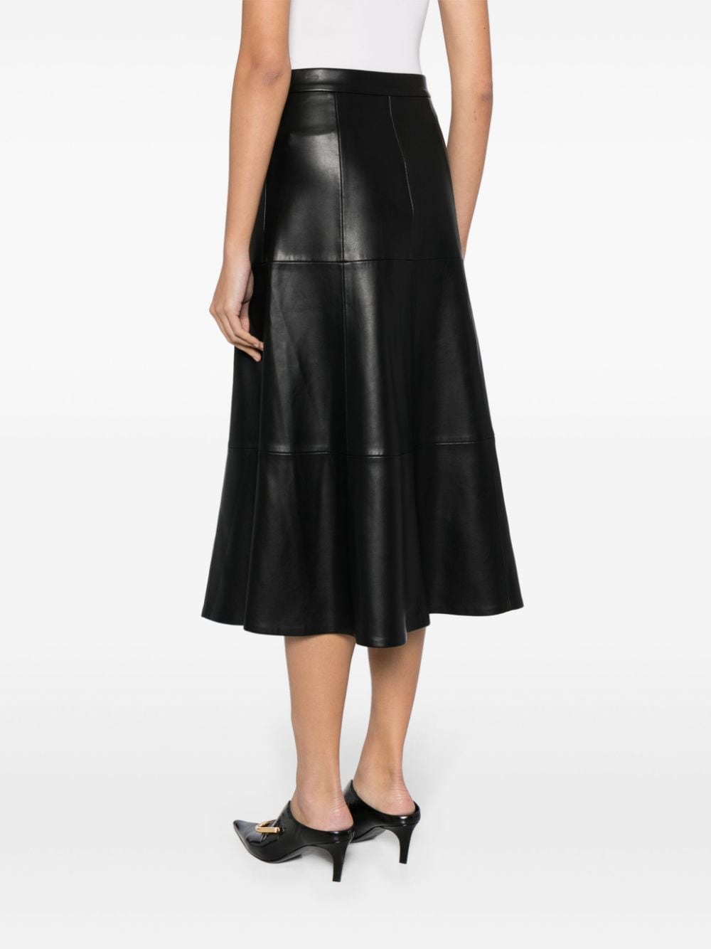 Shop Alexis Kova Faux-leather Midi Skirt In Black