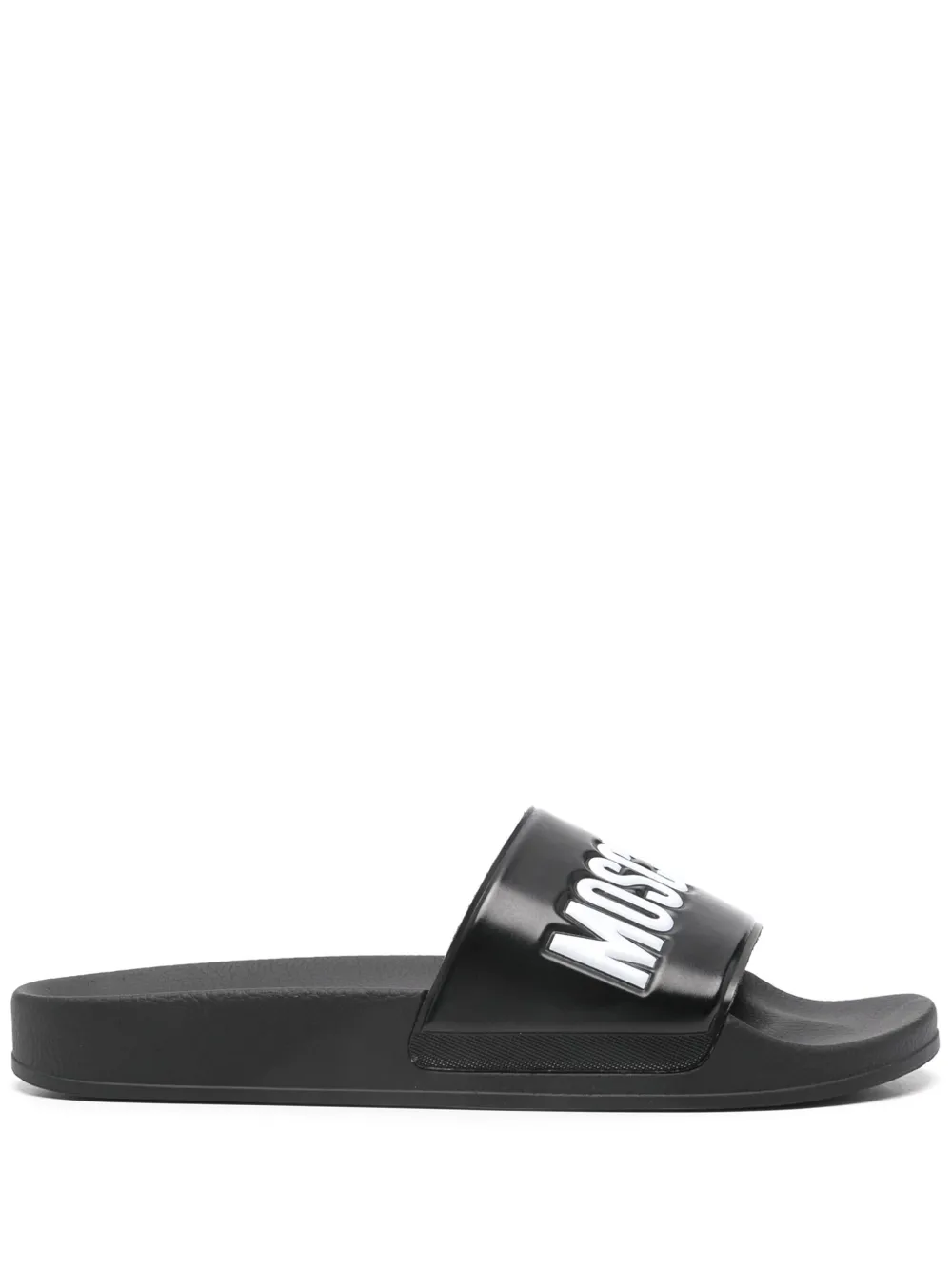 Moschino logo-embossed slides Black