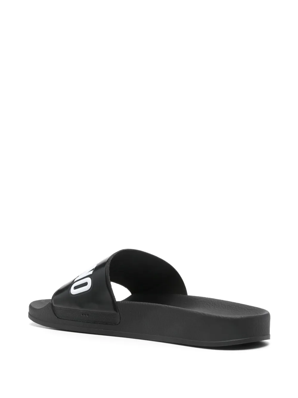 Moschino Slippers met logo-reliëf Zwart