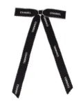 CHANEL Pre-Owned 1990-2000s bow ribbon pin - Black