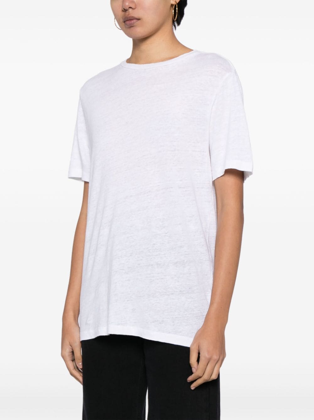 Shop Marant Etoile Zewel Linen T-shirt In White