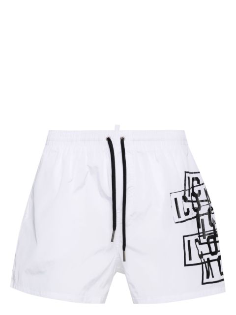 DSQUARED2 Icon Stamps-print swim shorts Men