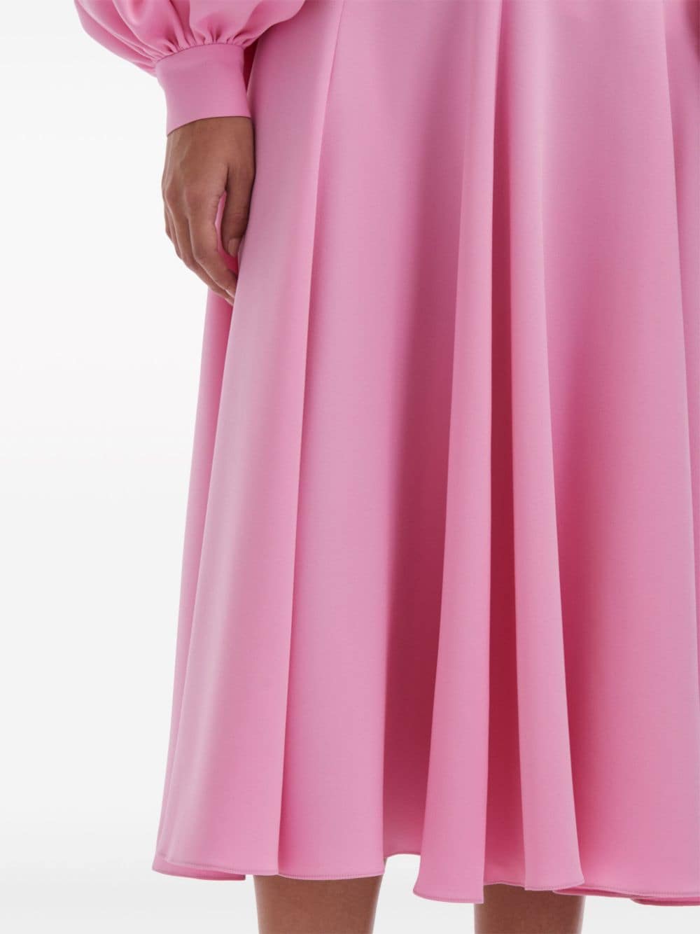 Shop Oscar De La Renta Georgette Midi Skirt In Pink