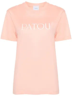 PATOU ピンク ロゴ Tシャツ Patou | オーガニックコットン パトゥ Tシャツ