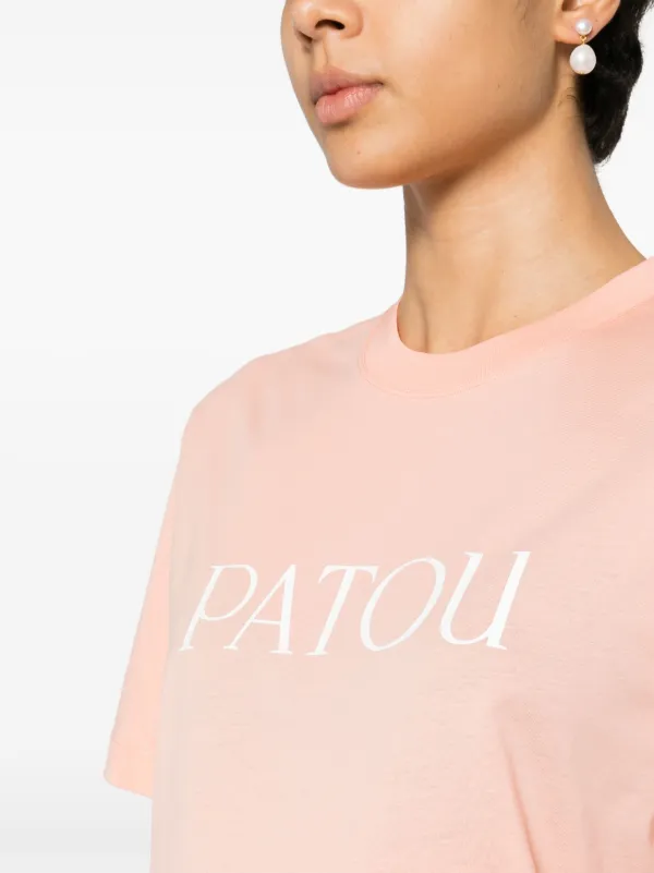 Patou logo-print organic-cotton T-shirt | Orange | FARFETCH GE