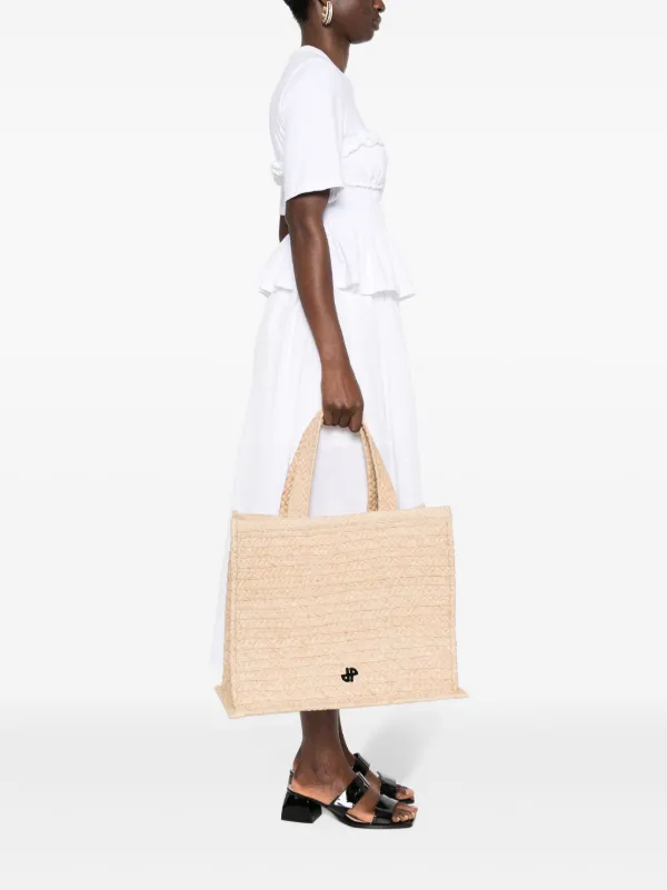 Patou Large JP Raffia Tote Bag | Neutrals | FARFETCH ID