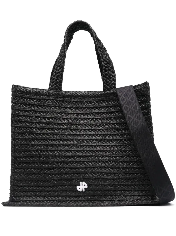 PATOU ラフィアハンドバッグ Patou JP ラフィア ハンドバッグ L | ブラック | FARFETCH JP