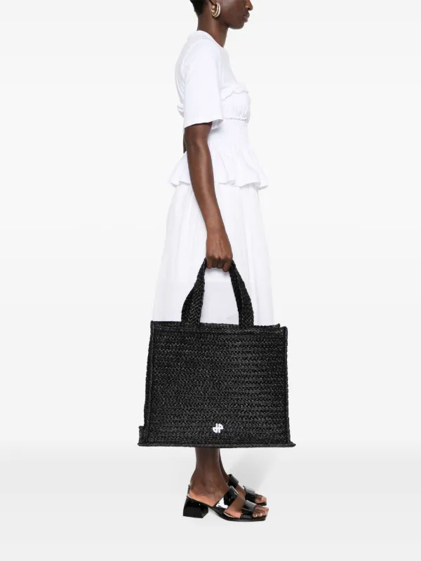 Patou JP ラフィア ハンドバッグ L | ブラック | FARFETCH JP