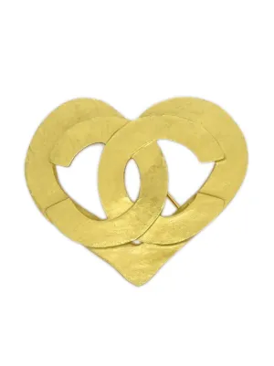 CHANEL Pre-Owned 1995 ココマーク ハート ブローチ | ゴールドトーン