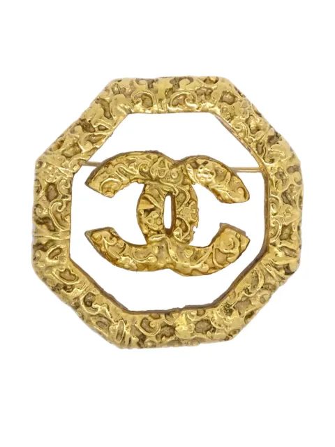 CHANEL Pre-Owned 1993 CC octagonal brooch