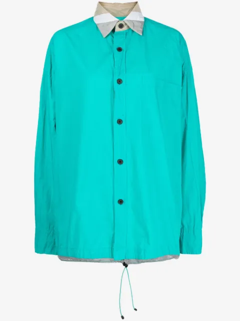 Kolor contrast-collar cotton shirt