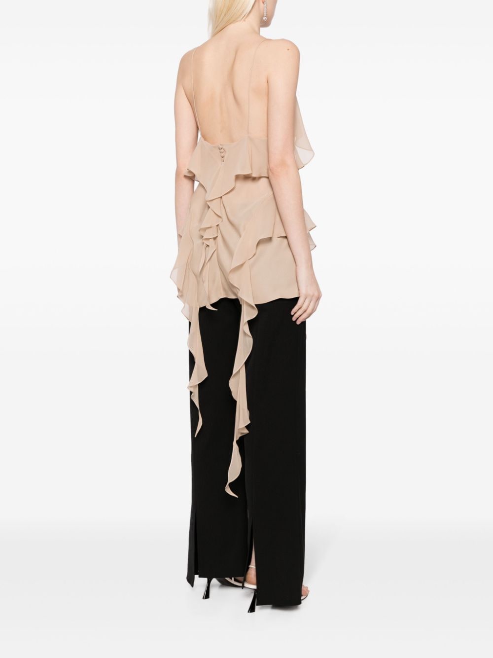 Shop Khaite Draped Silk Top In Brown