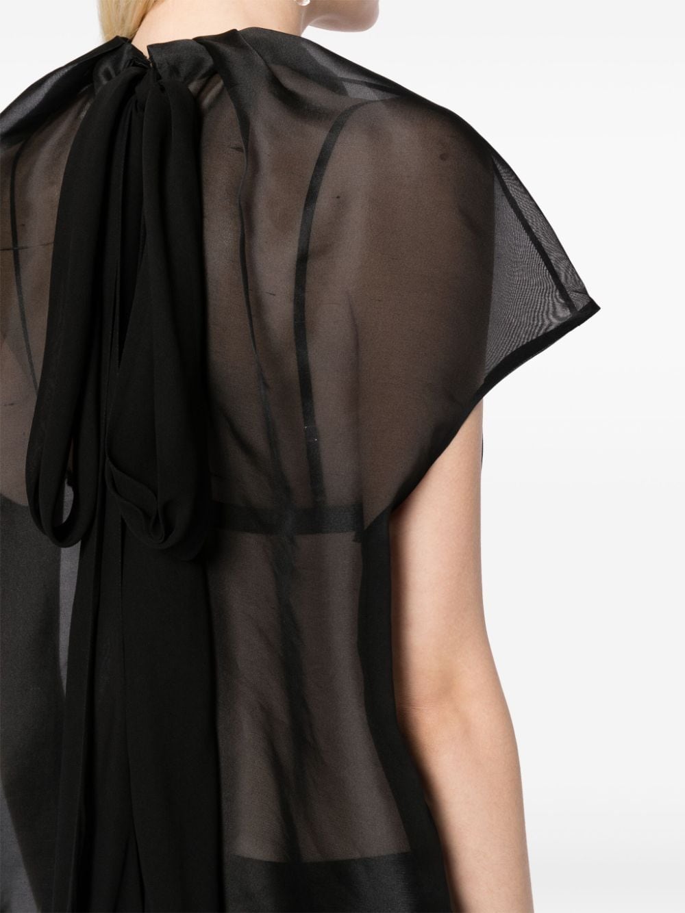 Shop Khaite Sheer Silk Blouse In Black