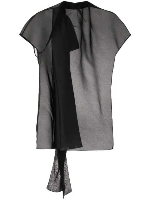 KHAITE blusa de seda transparente