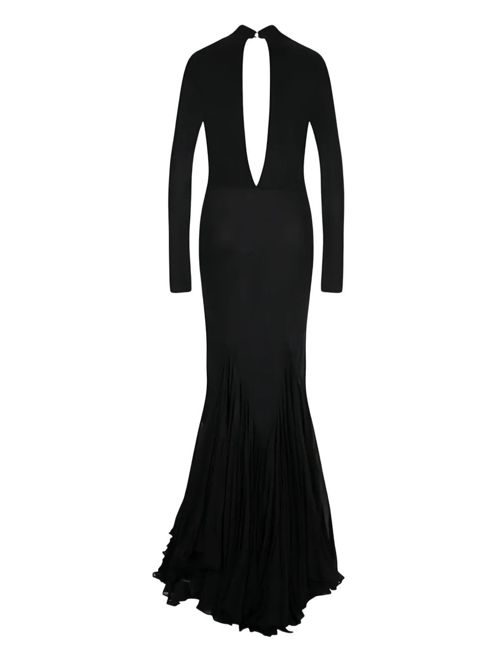 KHAITE Pleated open-back Silk Dress | Black | FARFETCH