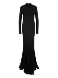 KHAITE pleated open-back silk dress - Black