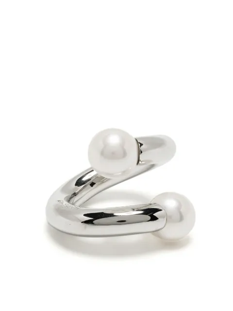 AMBUSH Barbell faux pearl-embellished ring