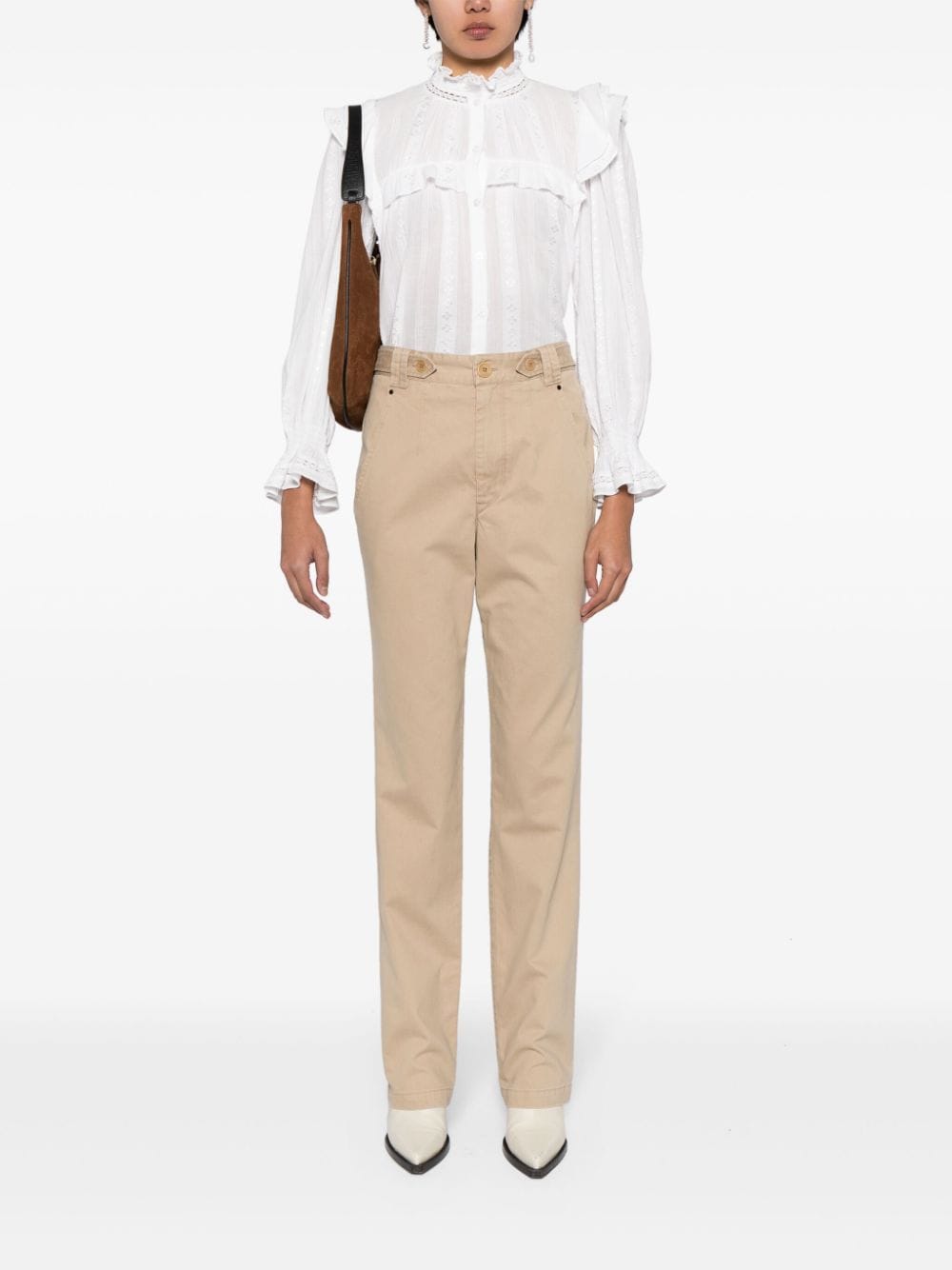 Shop Isabel Marant Linali Trousers In Brown