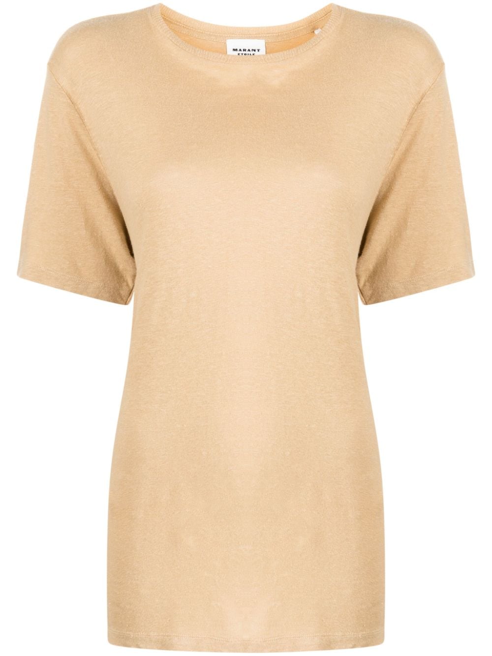 Marant Etoile Zewel Linen T-shirt In Braun