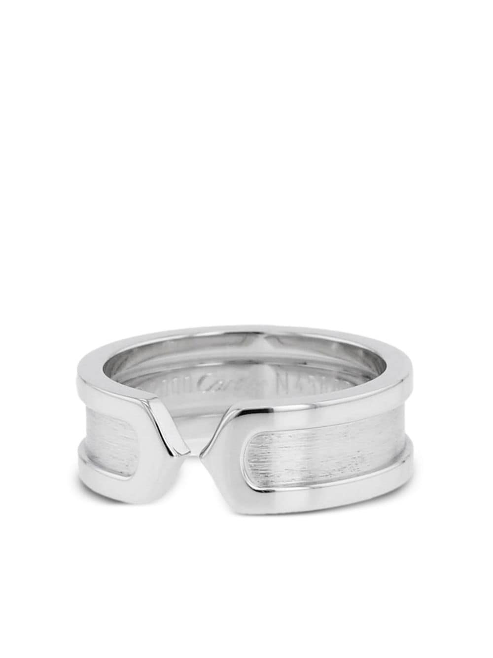 Pre-owned Cartier 2000s White Gold Open  C De  Ring In Silver